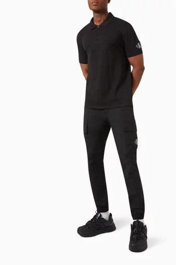 Logo-patch Polo Shirt in Cotton-piqué