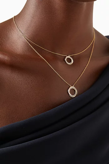 Revolve Trio Diamond Double Layer Necklace in 18kt Mixed Gold