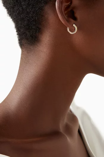 Revolve Open Trio Diamond Stud Earrings in 18kt Mixed Gold