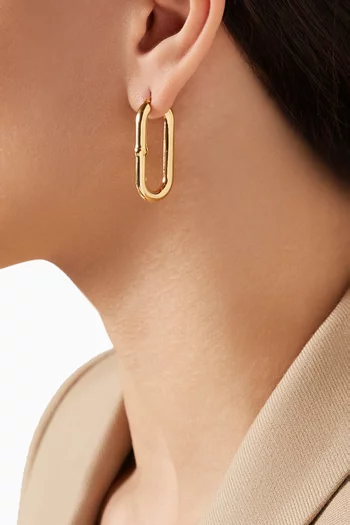 Chains Oval Hoop Earrings in 18kt Gold-plated Silver