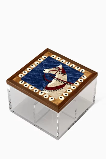 صندوق إكسسوارات جلد وخشب الجوز من مجموعة فرس