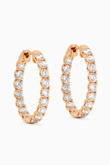 Crescent Diamond Hoop Earrings in 18kt Gold