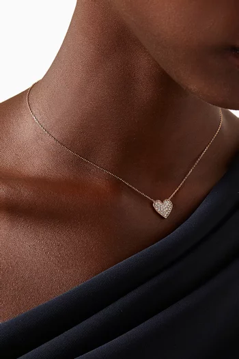 Heart Diamond Necklace in 18kt Rose Gold