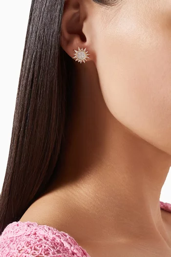 Sun & Moon Diamond Stud Earrings in 18kt Gold
