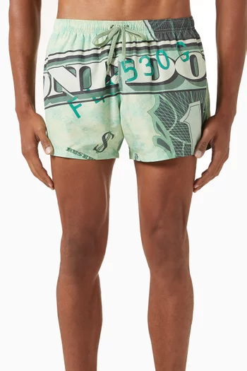 Dollars Print Swim Shorts in Nylon