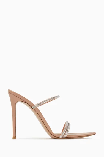 Cannes 105 Crystal-embellished Mules in Suede