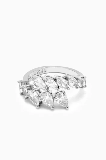 Marquis Ring in Rhodium-plated Brass