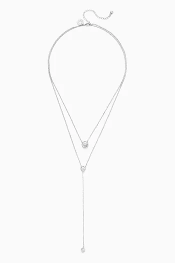 Layered Round-bezel Necklace in Brass