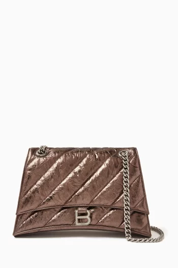 Medium Crush Chain Bag in Metallic Quilted Leather