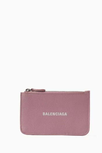 Cash Large Long Coin & Card Holder in Grained Calfskin