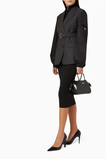 Single-breasted Jacket in Wool & Re-nylon