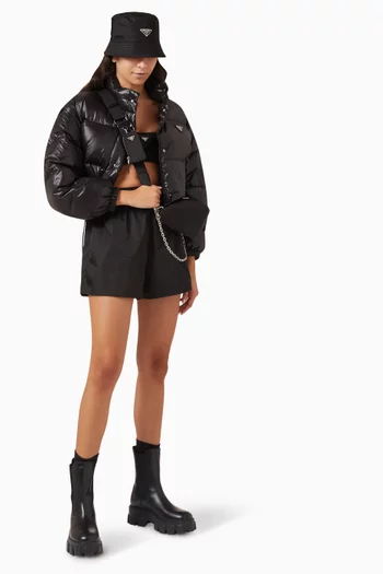 Triangle Logo Bandeau Crop Top in Re-nylon