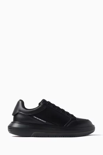 EA Logo Sneakers in Leather