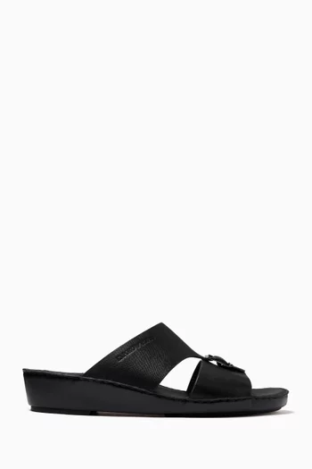 Buckle Sandals in Faux-leather