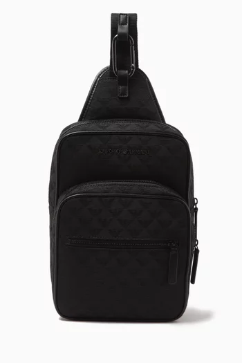 EA Eagle Crossbody Bag in Nylon Jacquard