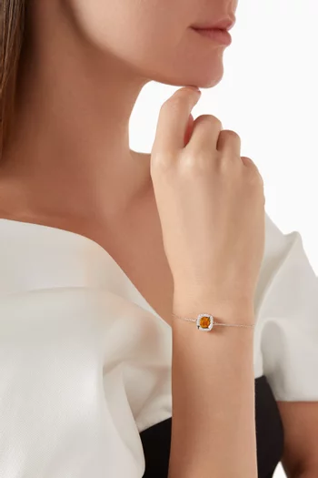 سوار فيرا مرصع بماس وسترين ذهب أبيض عيار 18