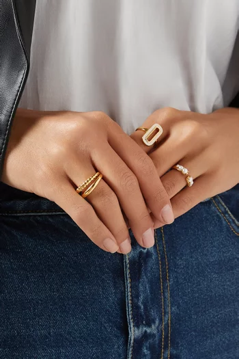 Radial Double Ring in 18kt Recycled Gold-plated Sterling Silver