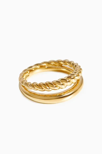 Radial Double Ring in 18kt Recycled Gold-plated Sterling Silver