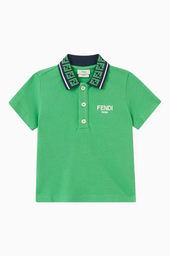 FF Collar Polo Shirt in Cotton-pique