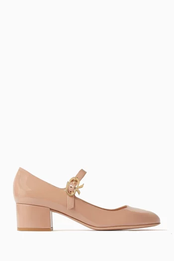 Mary Ribbon 45 Pumps in Patent Leather