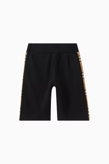 Check Panel Shorts in Cotton
