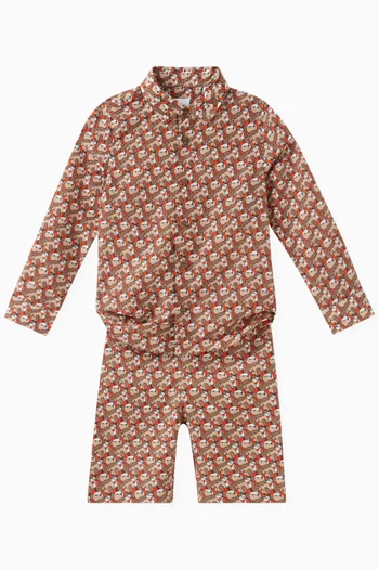 Thomas Bear Print Shorts in Cotton