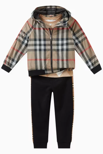 Check-print Sweatpants in Cotton