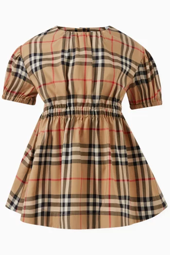Check-print Dress in Cotton