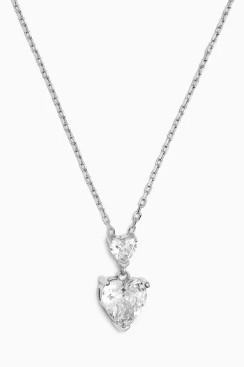 Heart Crystal Necklace in Sterling Silver
