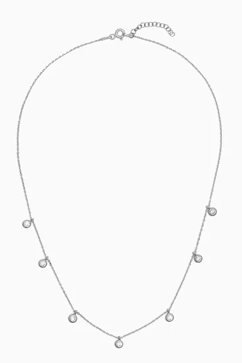 Round Crystal Necklace in Sterling Silver