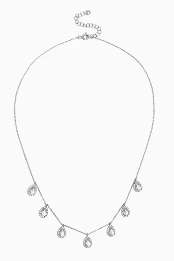 Pear Crystal Necklace in Sterling Silver
