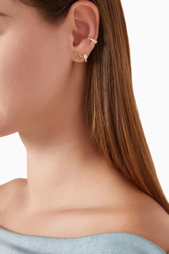 أقراط توينكلينج بتصميم نجمة نحاس مطلي بذهب