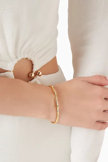 Multi-coloured Cuff Bracelet in Gold-plated Brass