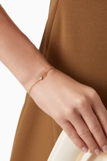 Double-chain Link Crystal Bracelet in Gold-plated Brass