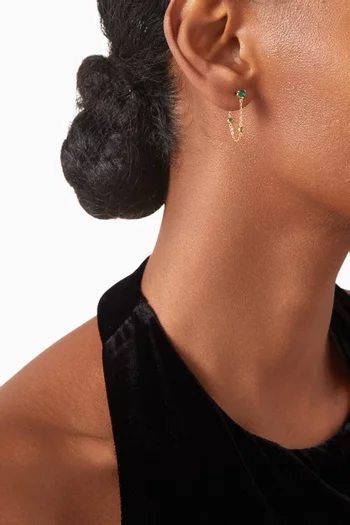 أقراط بسلسلة متدلية نحاس مطلي بالذهب