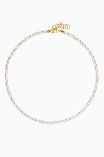 Pearl Necklace in Gold-vermeil