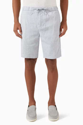 Felipe Herringbone Shorts in Linen-blend
