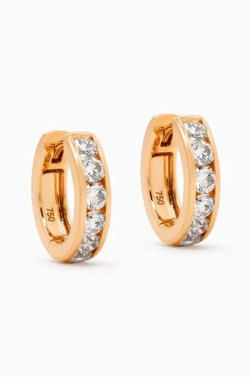 Channel Set Diamond Huggies in 18kt Gold