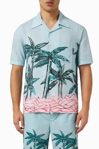 قميص بولينغ بأشجار نخيل فيسكوز