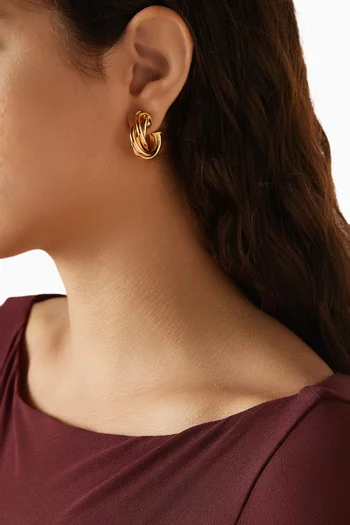 Mini Atik Hoop Earrings in Gold-plated Metal
