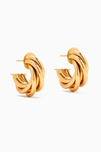 Mini Atik Hoop Earrings in Gold-plated Metal