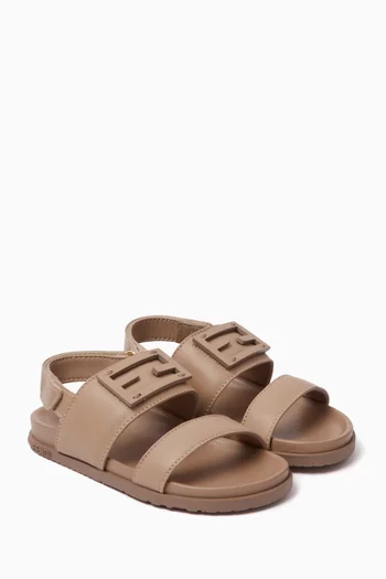 FF Logo Sandals in Nappa Leather