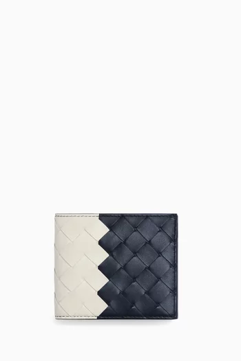 Bi-fold Wallet in Intrecciato Leather