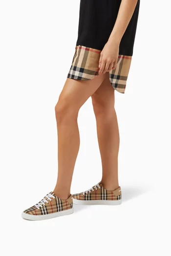 Sneakers in Vintage Check & Leather