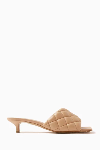 Padded 35 Mule Sandals in Intrecciato Leather