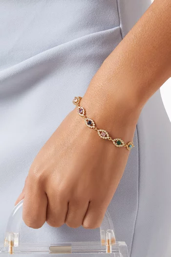 Evil Eye Bracelet in 18kt Gold-plated Brass