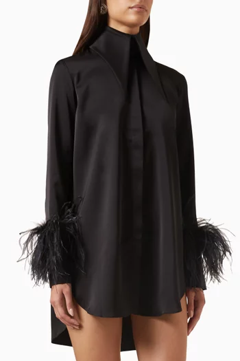 Seymour Shirt Dress in Satin