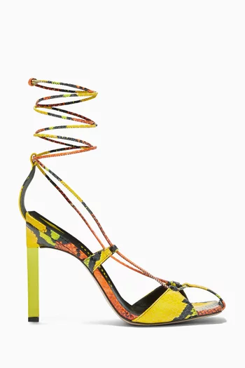 Adele 105 Lace-up Pumps in Printed Python Leather