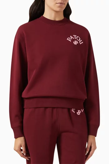 Bouclette-embroidered Sweatshirt in Organic Cotton
