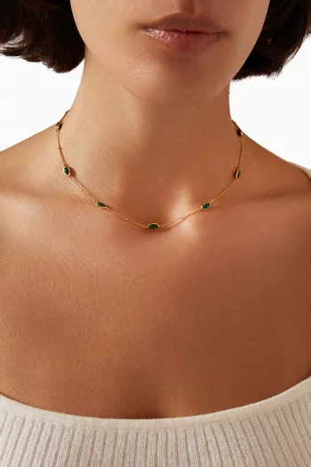 Magma Malachite Charm Choker in 18kt Recycled Gold-plated Sterling Silver